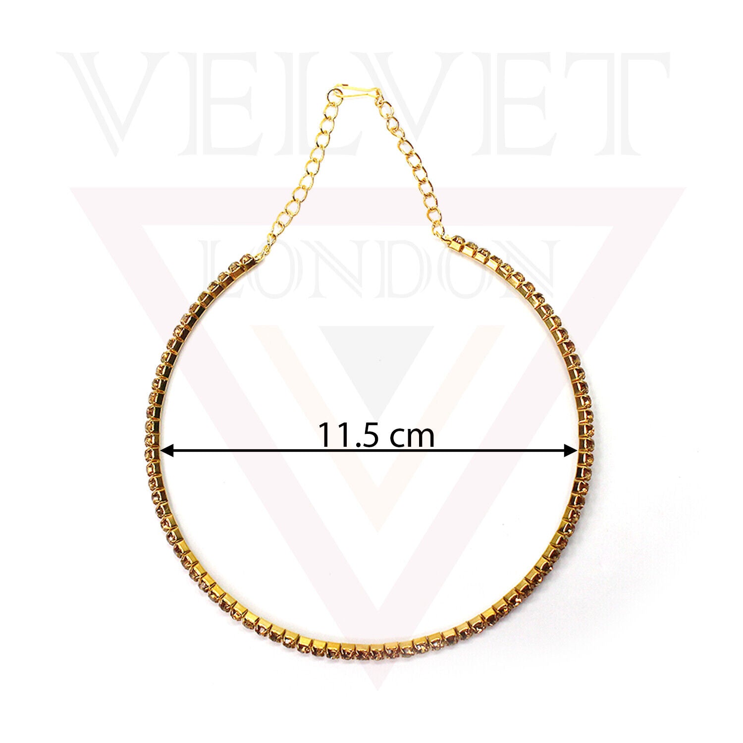 Girls Crystal Necklace Women 1Rows Choker Silver/Gold Partywear/Wedding UK