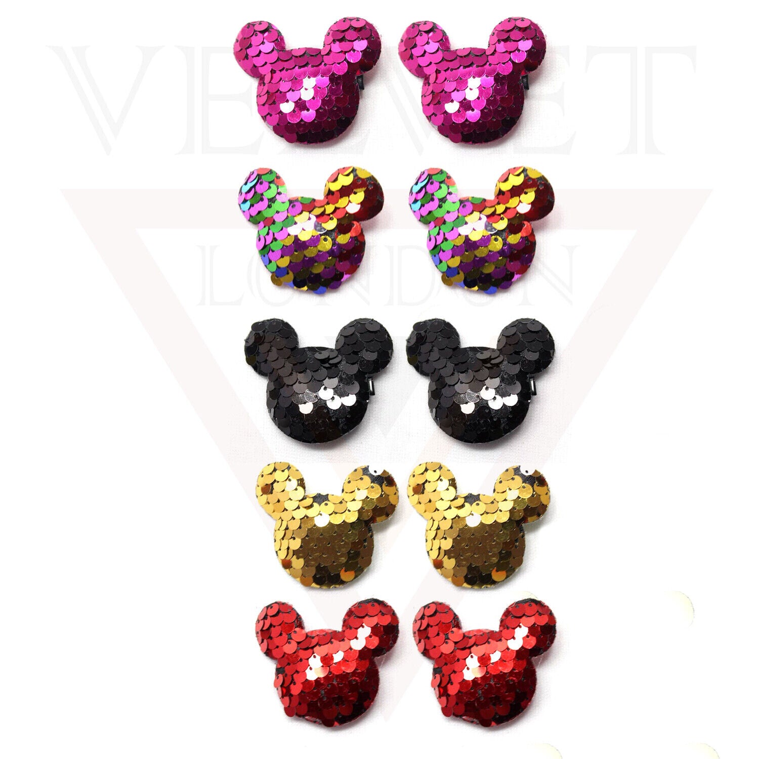 Micky Shaped Cute Hair Clips Metal Babies Snap Barrettes Sparkly Hairpin Sliders