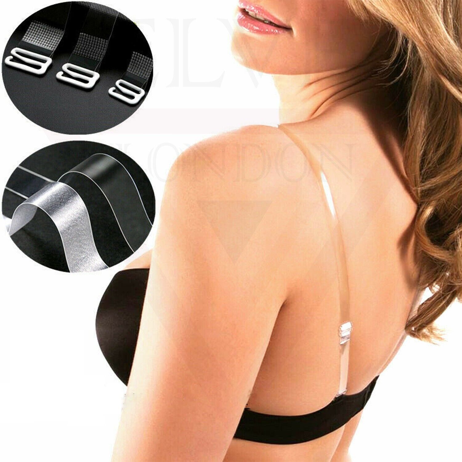 Non-Slip Invisible Clear Bra Straps ransparent Replacement Bra Shoulder Straps