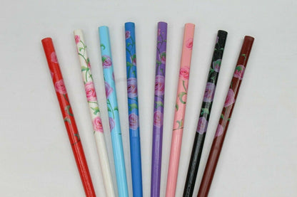 2x Wooden Unique Girls Bun Holder Japanese Style Floral Hair Wood Chopsticks