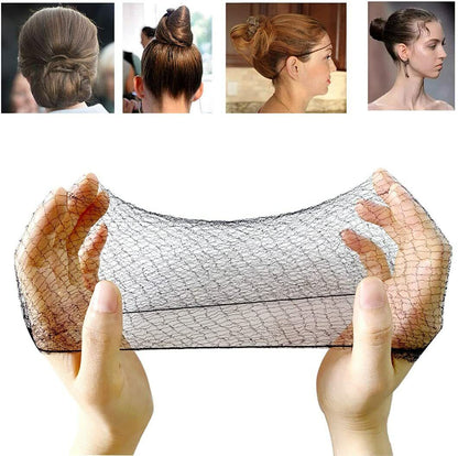 6x Invisible Hair Nets Elastic Edge Fine Mesh Bun Cover Styling Hair Bun Net