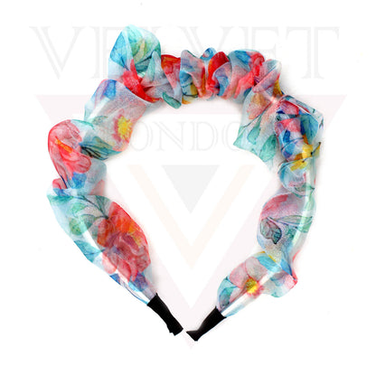 Flower print headband Satin Fabric Hair Band Non-Slip Hair Hoop Hair Styling