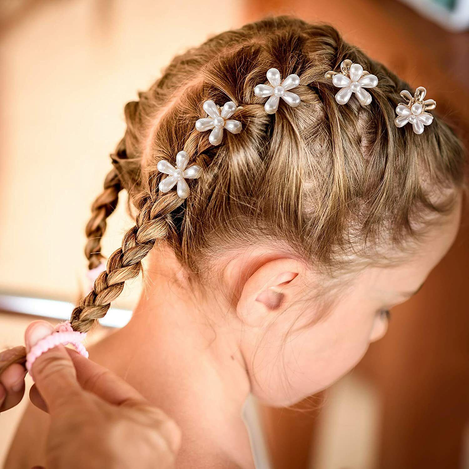 Hair Claw Drop Pearl Flower Non-Slip Mini Claw Hair jaw Clip Barrettes Hair Pins