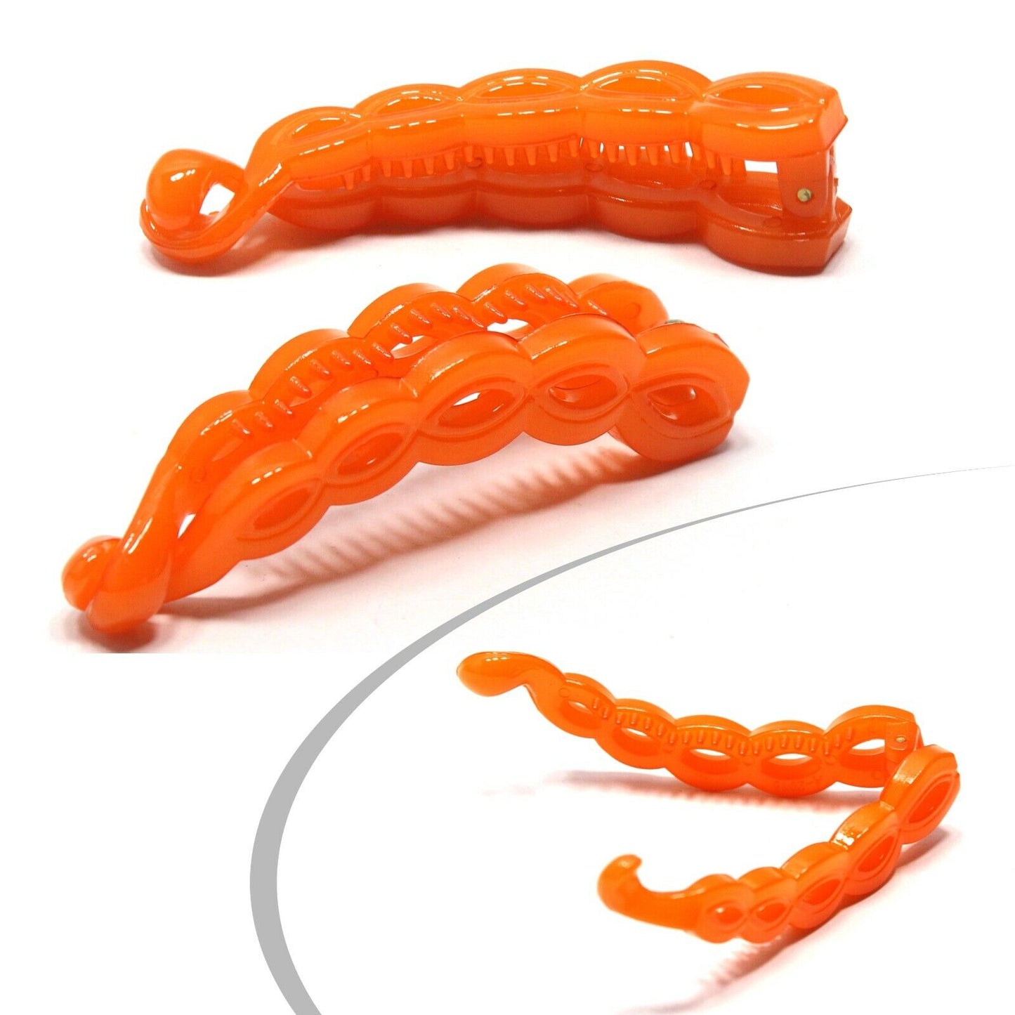 Twist Banana Hair Clip Glossy Claw Non-slip Fishtail Ponytail Holder French Clip