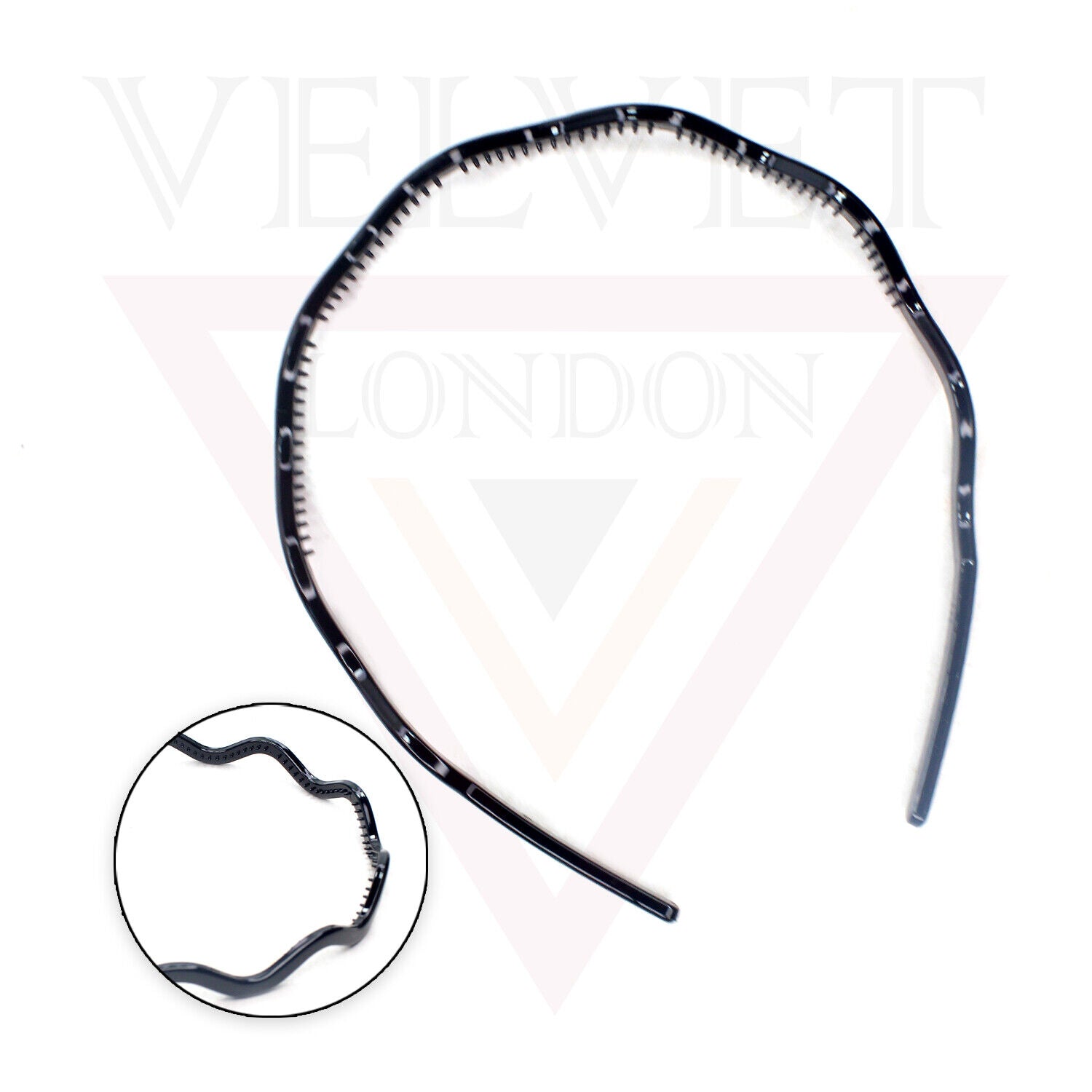 Wavey Hair Band Clear Hair Hoop With Teeth Comb Grip Headband Solid Headwears UK