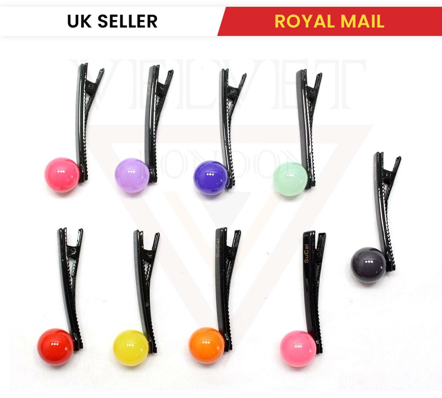 Crocodile Hair Clips With Colorful Marble Ball Brooch for Party Travel Festival