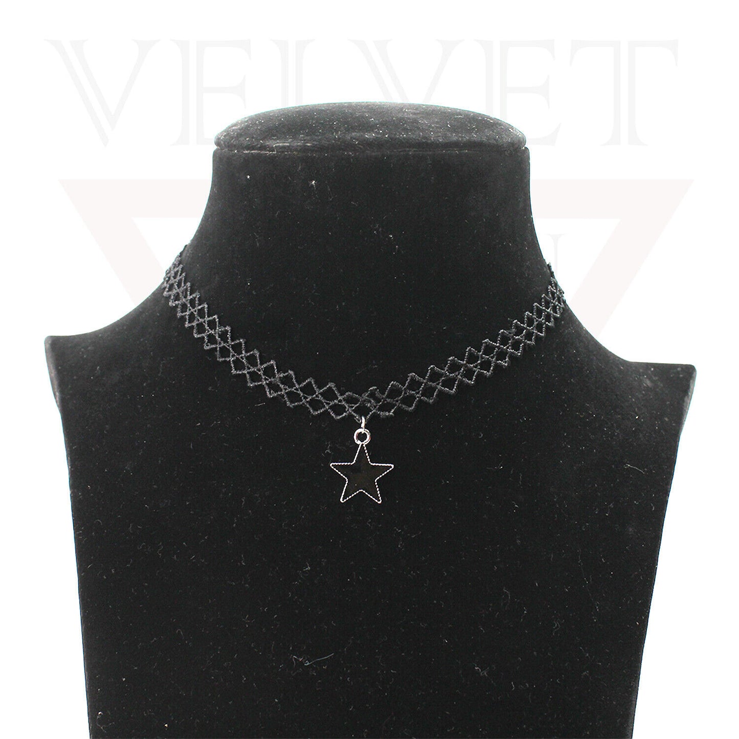 Girl Black Choker Charm Necklace Vintage Classic Pendant Lace Punk Retro Collar