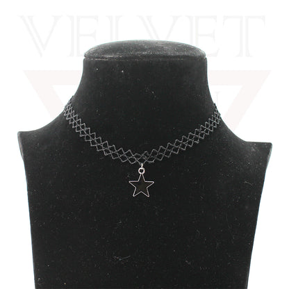 Girl Black Choker Charm Necklace Vintage Classic Pendant Lace Punk Retro Collar