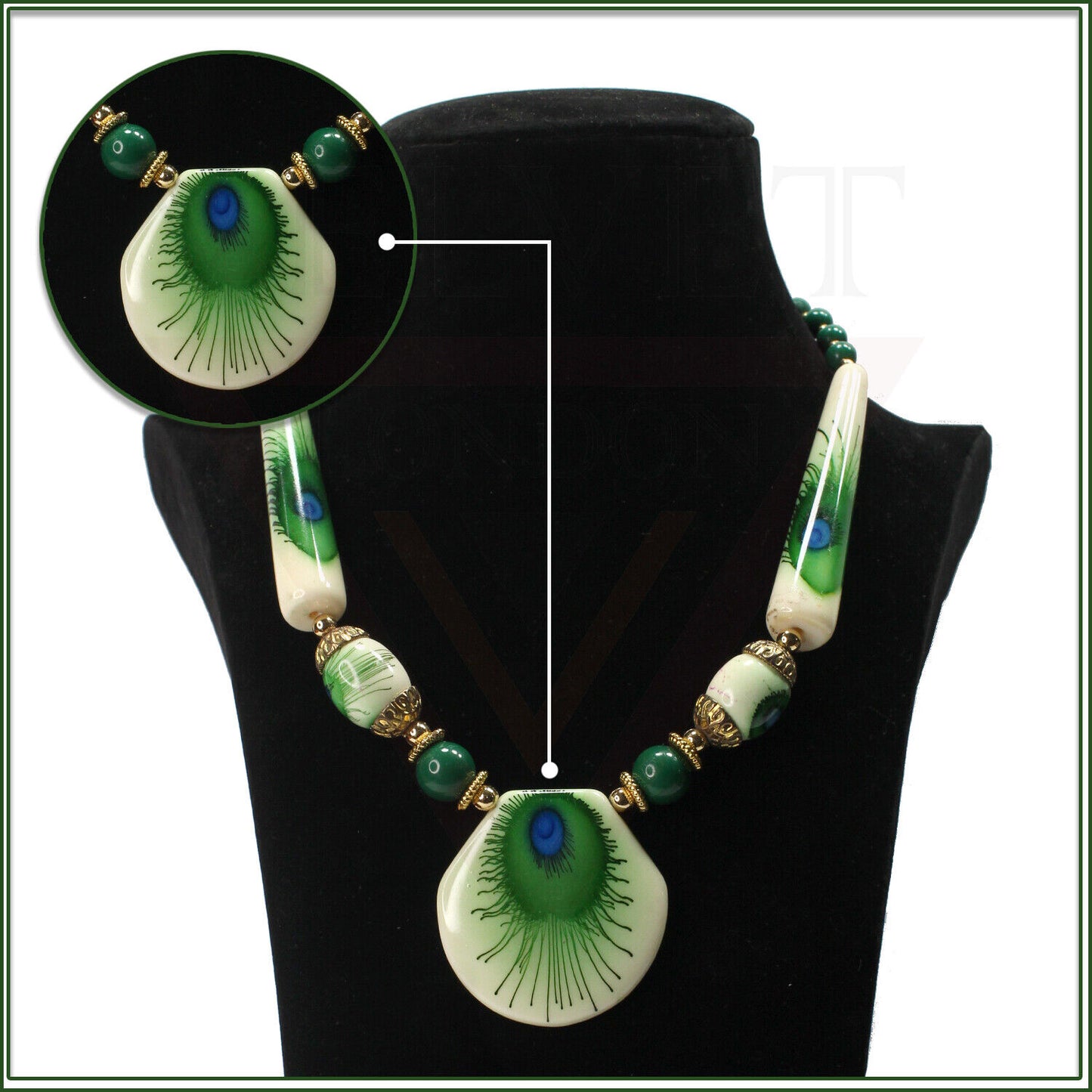 Tribal Colourful Beaded Traditional Necklace Pendant With Earrings Boho Ethnic