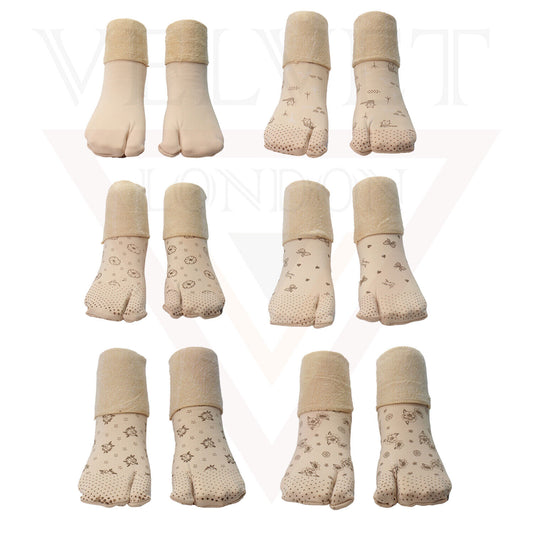 Velvet Socks Warm Cosy Soft Skin Printed Socks Winter Thick Snow Socks Ladies