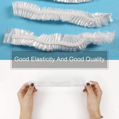 Disposable Shower Caps Bath Caps Large Thick Clear Waterproof Hair Solon 50Pcs