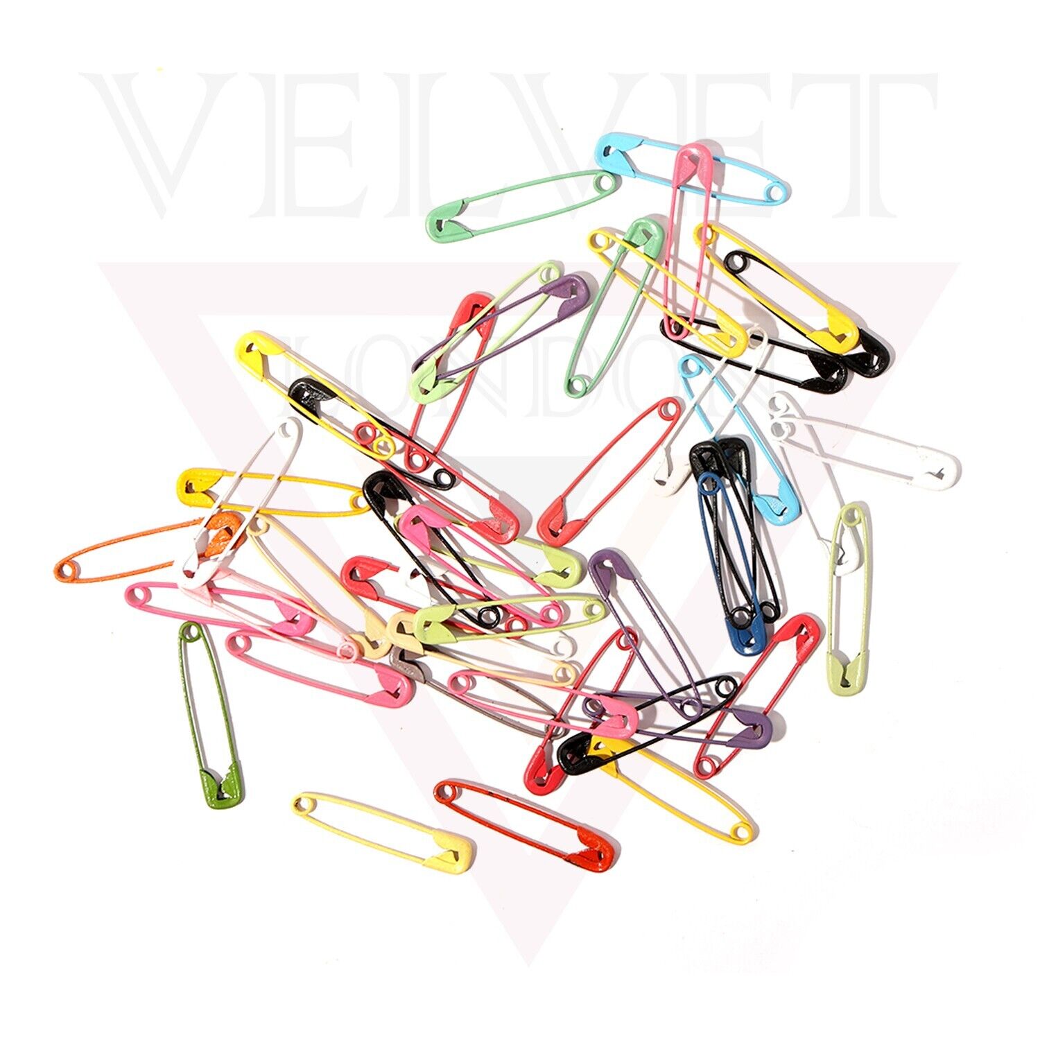 50Pcs Multi-Color Safety Pins for Clothe Craft Sewing Nickel Metal Plated 4.5 Cm