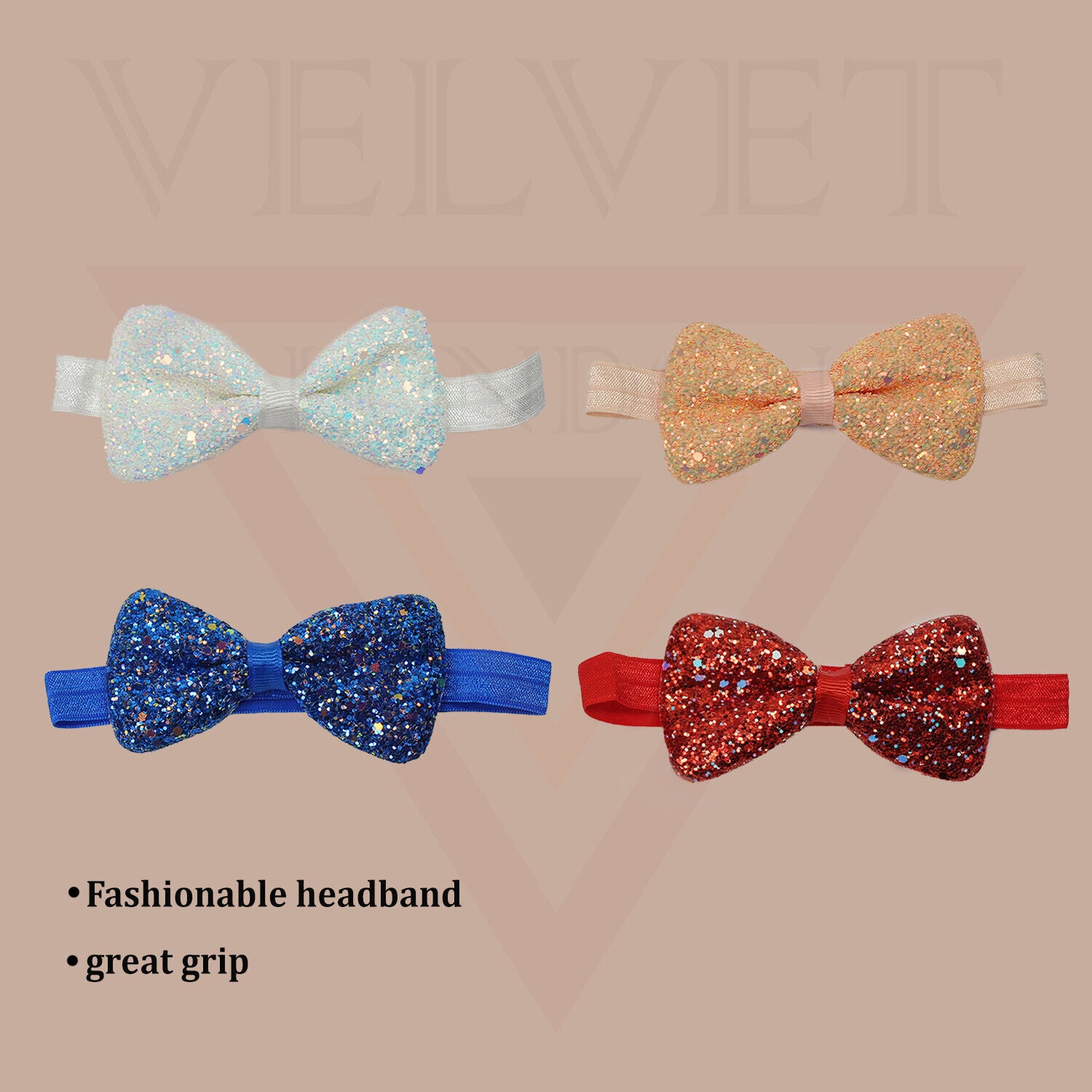 Baby Bow Headband Ribbon Elastic Hair Band Girl Headwear Bow Lace Band