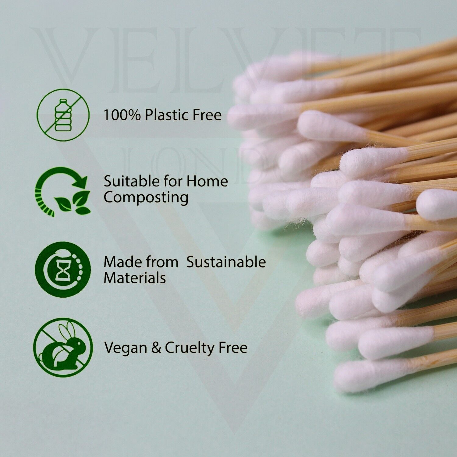 Cotton Buds 200Pcs Cotton Ear Swabs Wooden Handles Ear Cleaning Buds Tips Bamboo