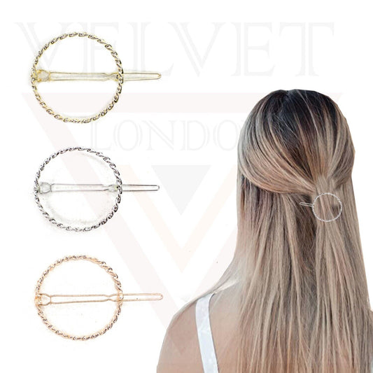 3x Round Hair Clip Wava Metal Pins Sliders Korean Clip Hair Styling Accessories