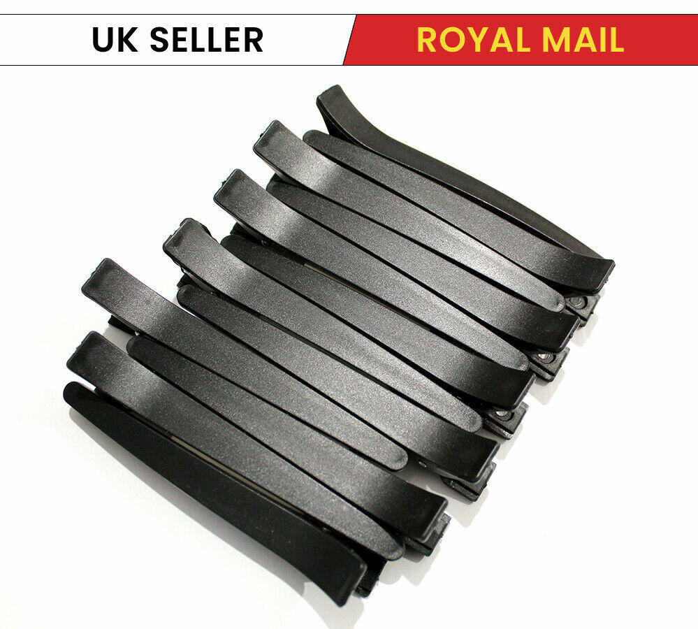 6x Black Hairdresser Duckbill Clip Salon Hair Sectioning Professional Clamp