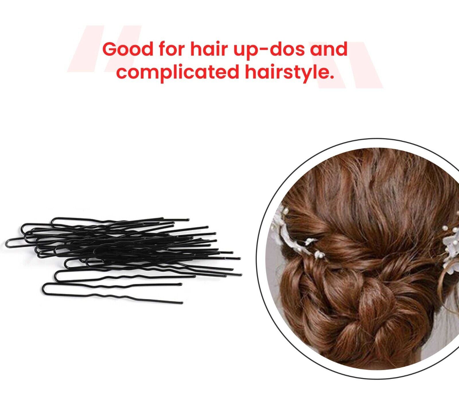 4pcs Black Hair Bun Donut Set 50Pcs U Pins Hair Bun Donut Maker Hair Styling