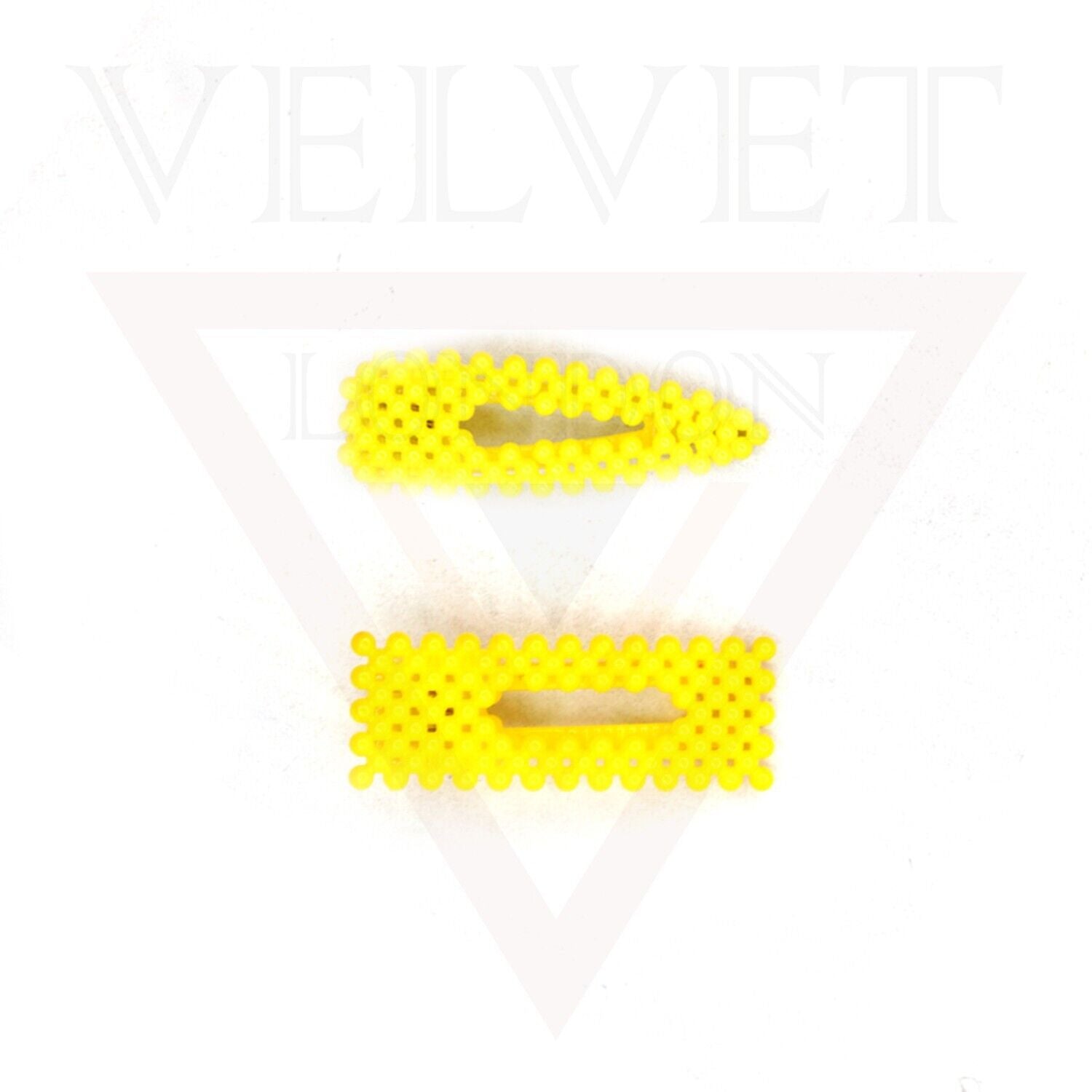 2Pcs Hair Clip Pins Triangle & Rectangle Plastic Yellow Hair Barrettes Hairpins