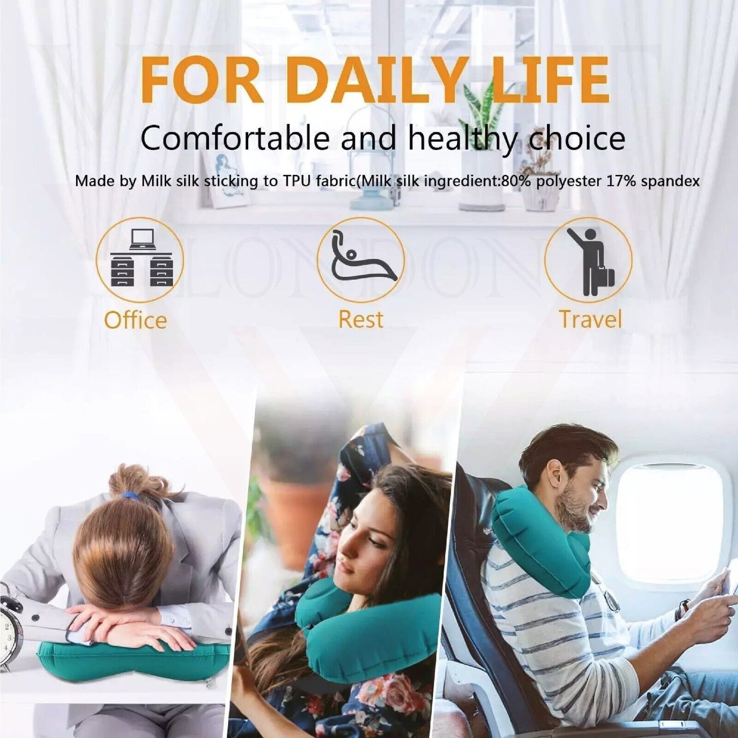 Travel Pillow Neck Pillow Eye Mask  Earplugs neck pillow for travel 3 sets New