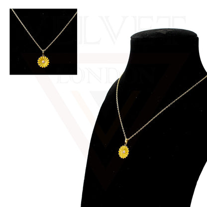 Pendant Necklace Small Colour Golden Sunflower Vintage Delicate Choker Chain
