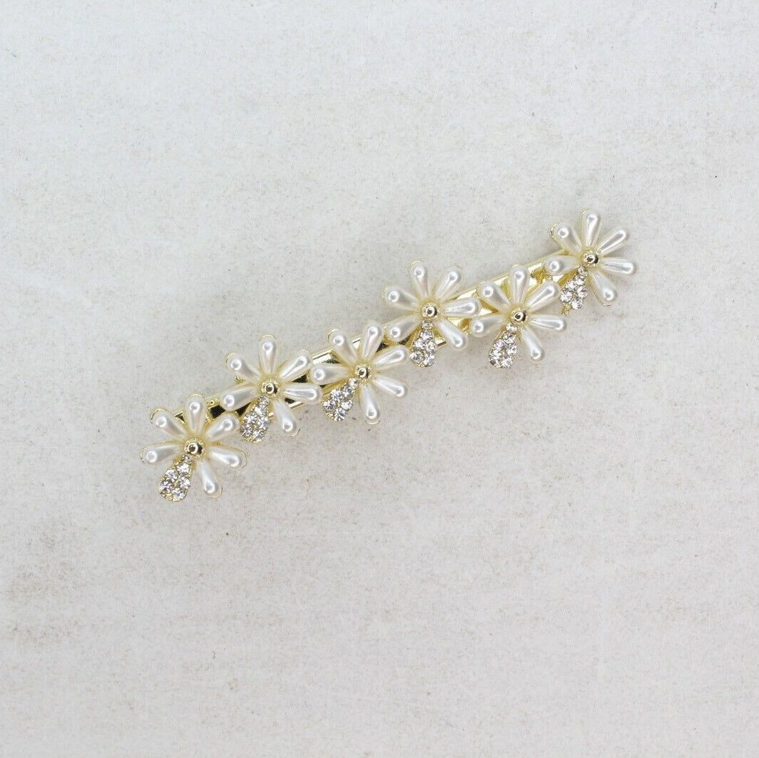 Pearl Hair Clips Pins Golden Hairpins Metal Diamond Hairdressing Crocodile Grips