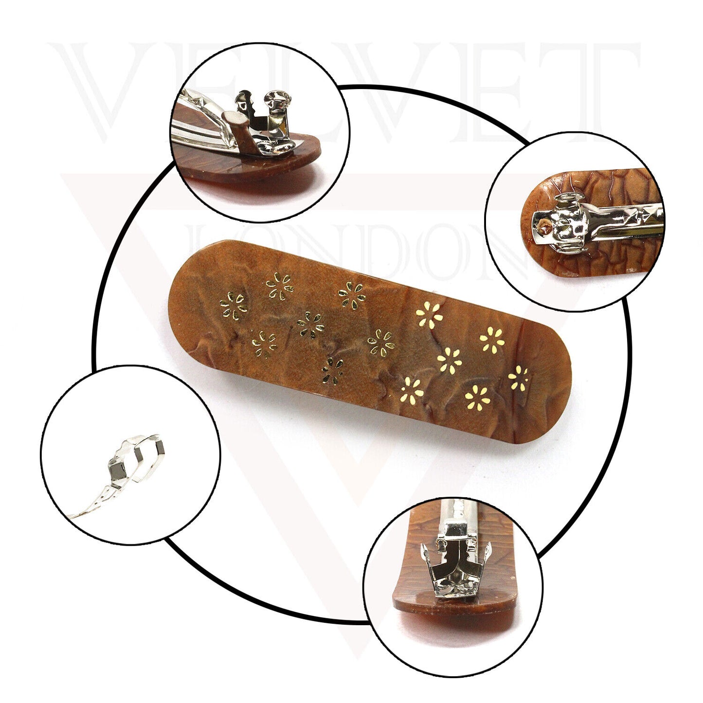 Flower Hair Clip Snap Hair Barrettes Classic Automatic Acrylic Tortoise Clip Pin