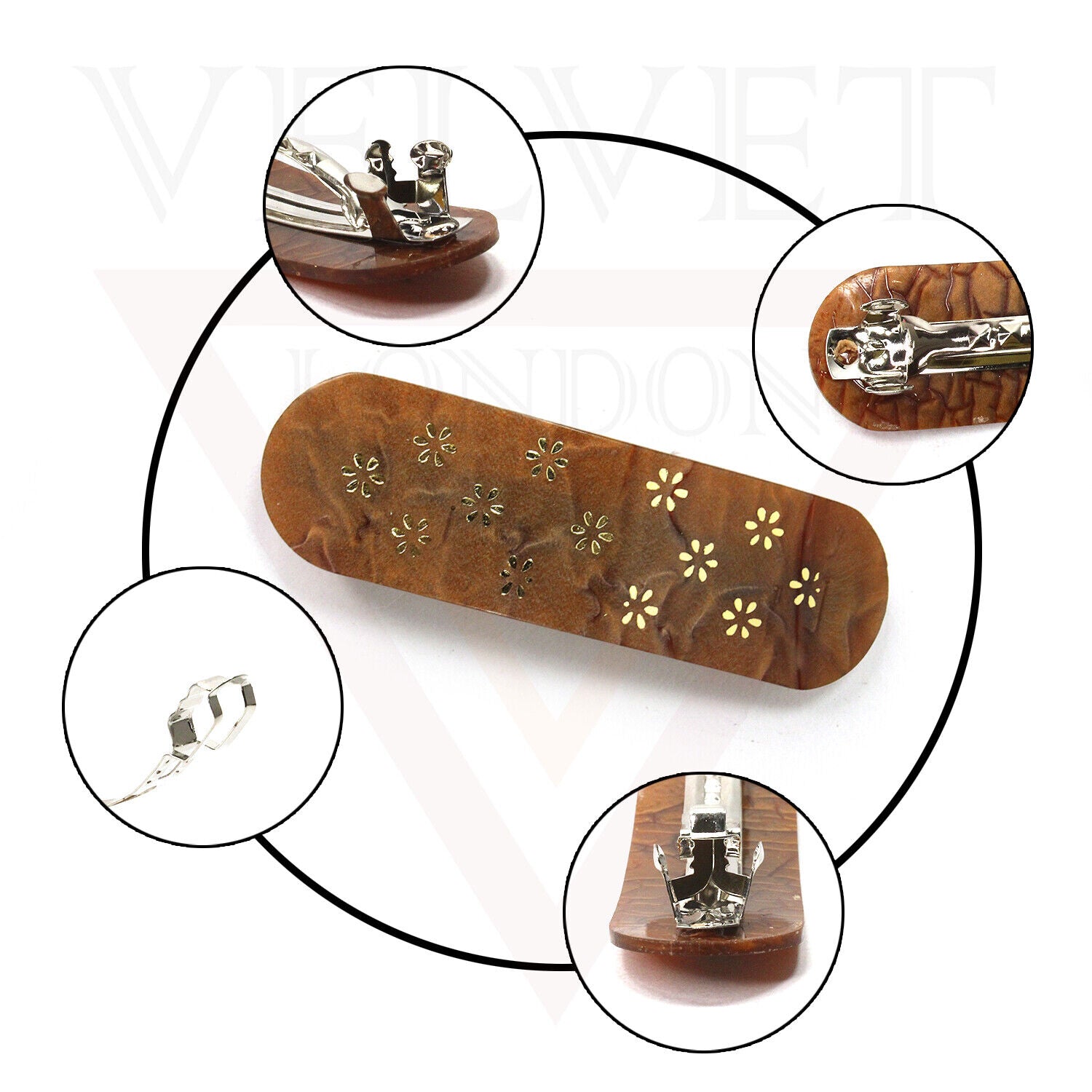 Flower Hair Clip Snap Hair Barrettes Classic Automatic Acrylic Tortoise Clip Pin