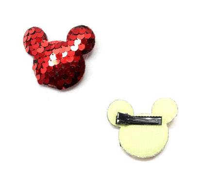 Micky Shaped Cute Hair Clips Metal Babies Snap Barrettes Sparkly Hairpin Sliders