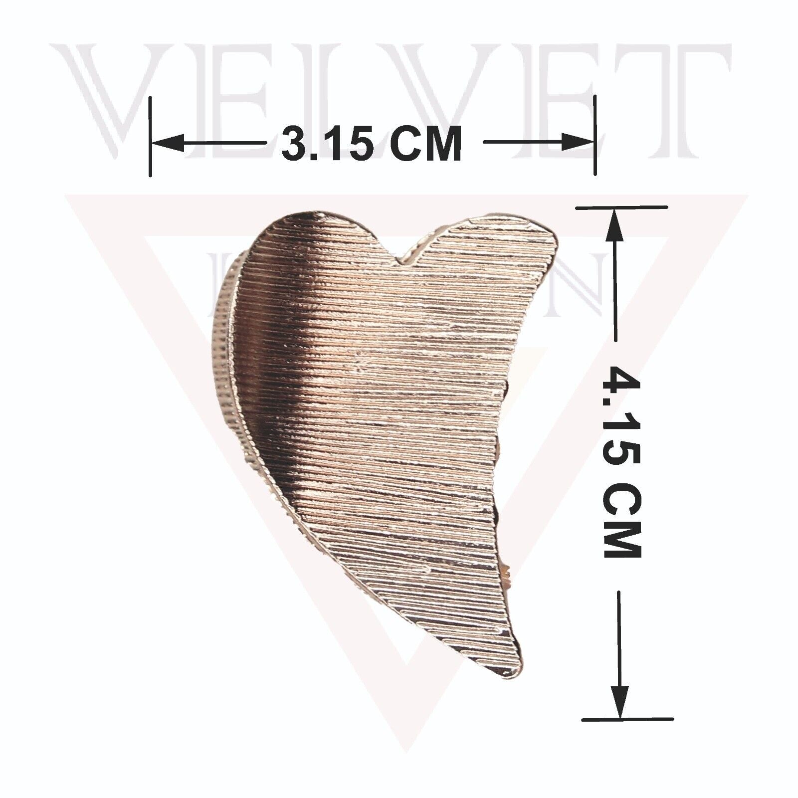 2x Lining Silver Hair Claw Metal Heart Shape Non-Slip Hair Clips Pins Grips UK
