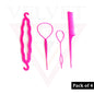 4Pcs Hair Bun Maker Styling Tools Hair Braid Ponytail Loop Maker Topsy Tools
