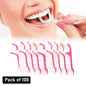 Interdental Tooth Harps 100 Dental Floss Sticks Toothpick Teeth Stick Tooth Pick