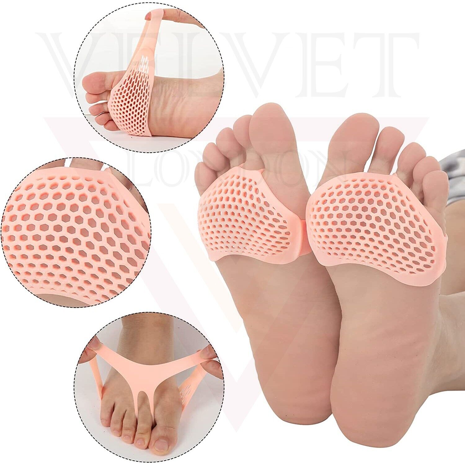 3x Gel Ball Of Foot Cushion Pads Insoles Pain Relief Forefoot Metatarsal Support