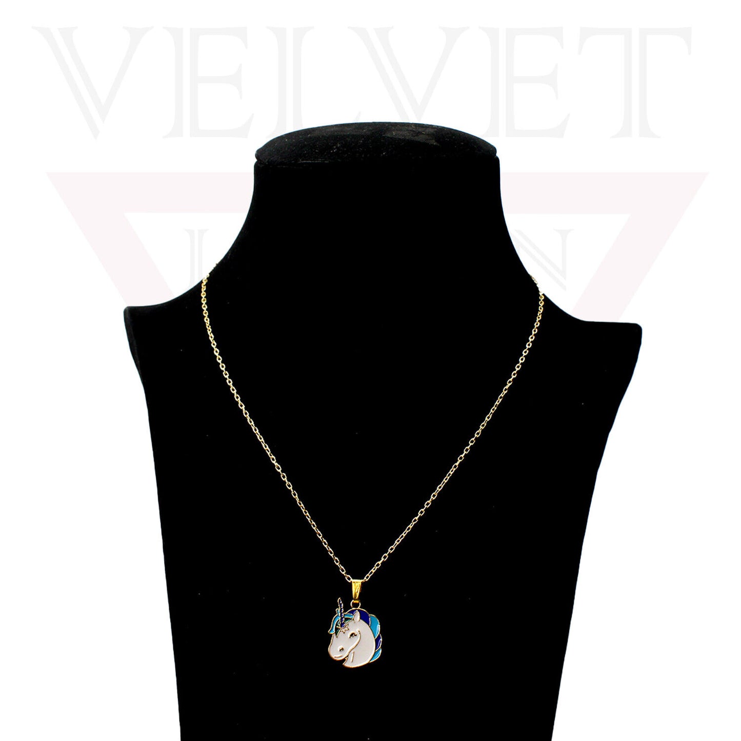 Unicorn Pendant Necklace Small Colour Golden Chain Vintage Delicate Choker
