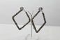 Hoop Earring Glitter Rhombus Sequins Dangle Drop Metal Stud Earrings Girls Women