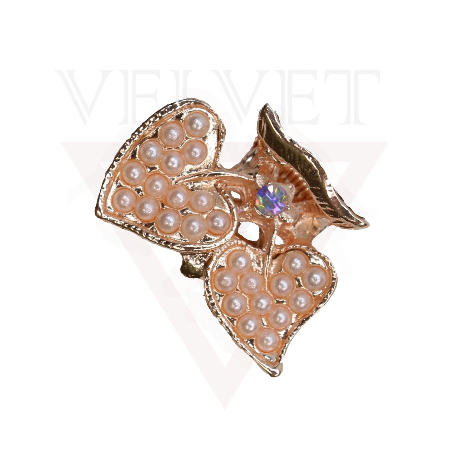 8x Mini Hair Claw Metal Diamond Pearl Non-Slip Claw Hair Clips Butterfly Clamp