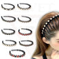 3Pcs Unbreakable Hair Band Diamond Pearl Headbands Non-Slip Teeth Hair Hoop