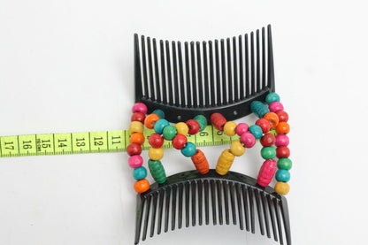 Wooden Beads Magic Hair Combs Stretchy Double Hair Elastic Clips Styling Tool UK