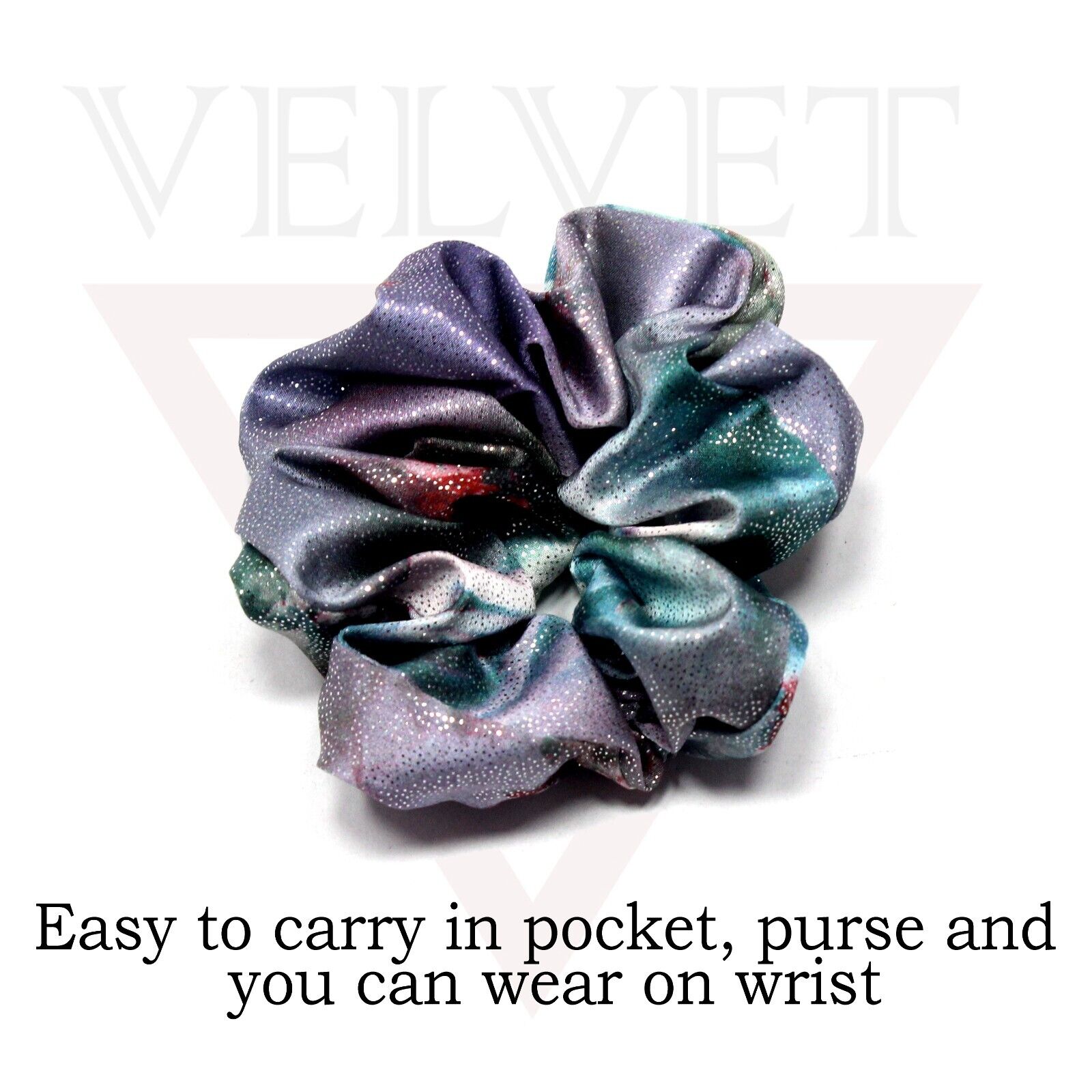 Girls Hair Scrunchies Elastic Ponytail Holder Hair Bobble Bands Shinny Headwear