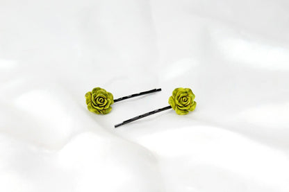 20x Hair Pins Colorful Rose Flower Bobby Pins Hair Clips Metal Grips Slide Pins