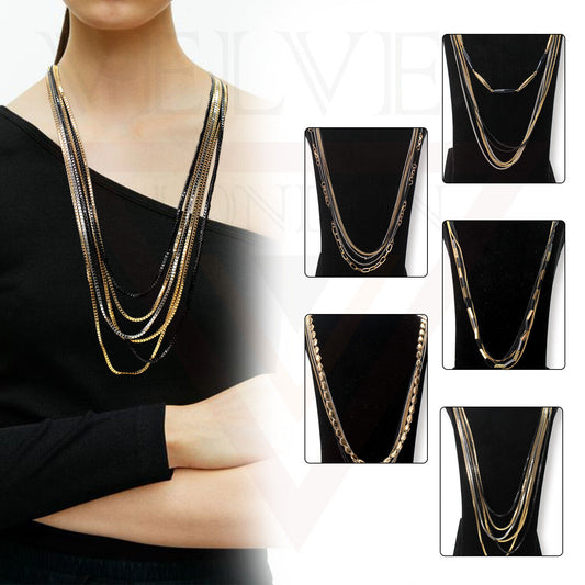 Chains Necklaces Ladies Long Multilayer Chain Necklace Jewellery For Women Girls