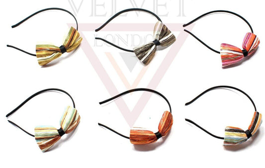 Headband Hair Hoop Golden Colourful Bow Lining Ribbon Hair Band Hair Accessories