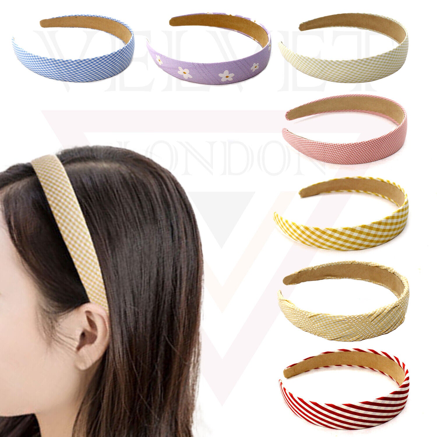 Headband Lining Dotted Designs Hair Band Non-Slip Fabric Hair Hoop Cute Outdoor 