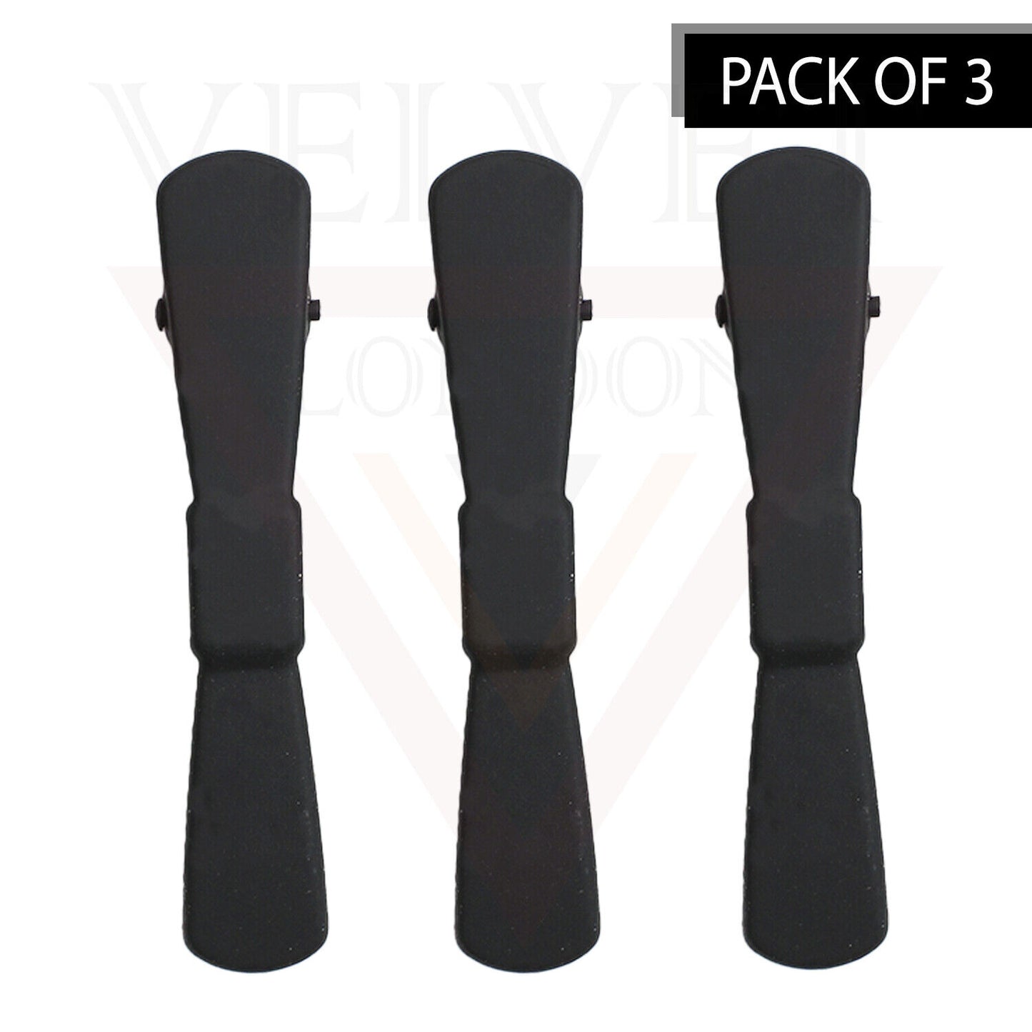 3pcs Black Hair Clips Metal Hairdressing Salon Duck Teeth Clips Crocodile Slide