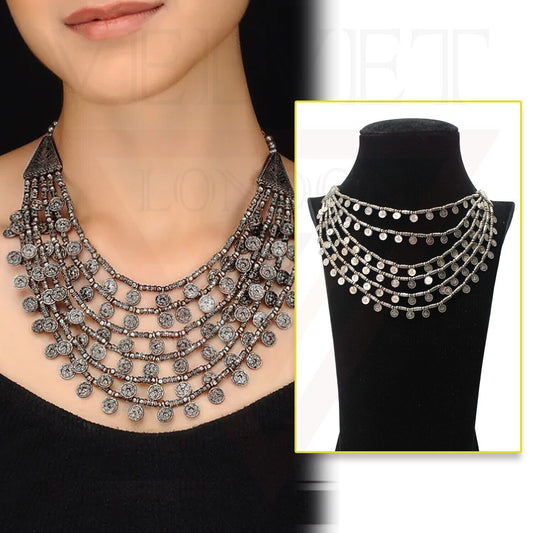 6 Layer Necklace Antique German Oxidized Traditional Boho Choker Jewellery