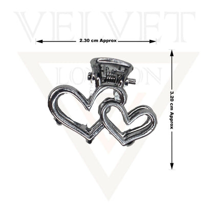 Tiny Hair Claw Clips Metal Mini Heart Hair Jaw Hair Clamp Non-slip Hair Barrette