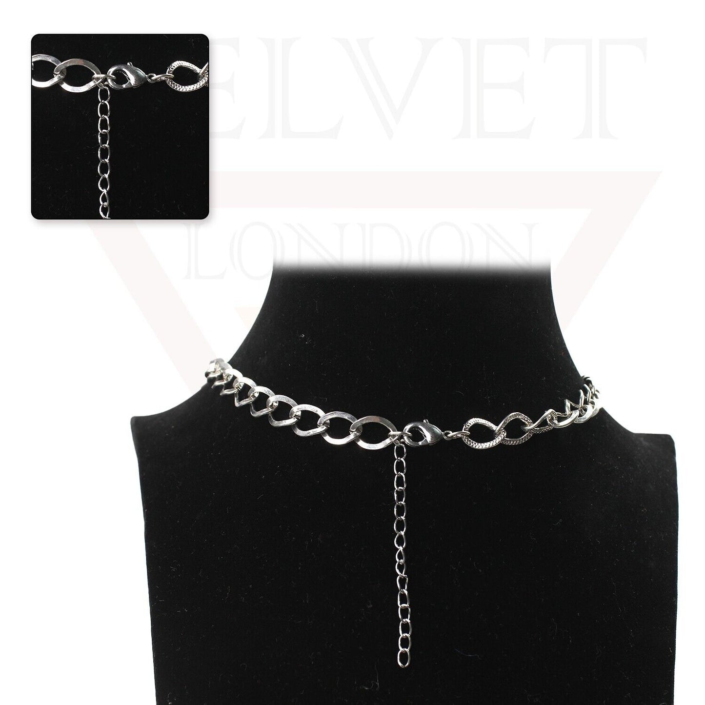 Beads Necklace Silver Chins Diamond With White Pearl Choker Partywear Jewellery