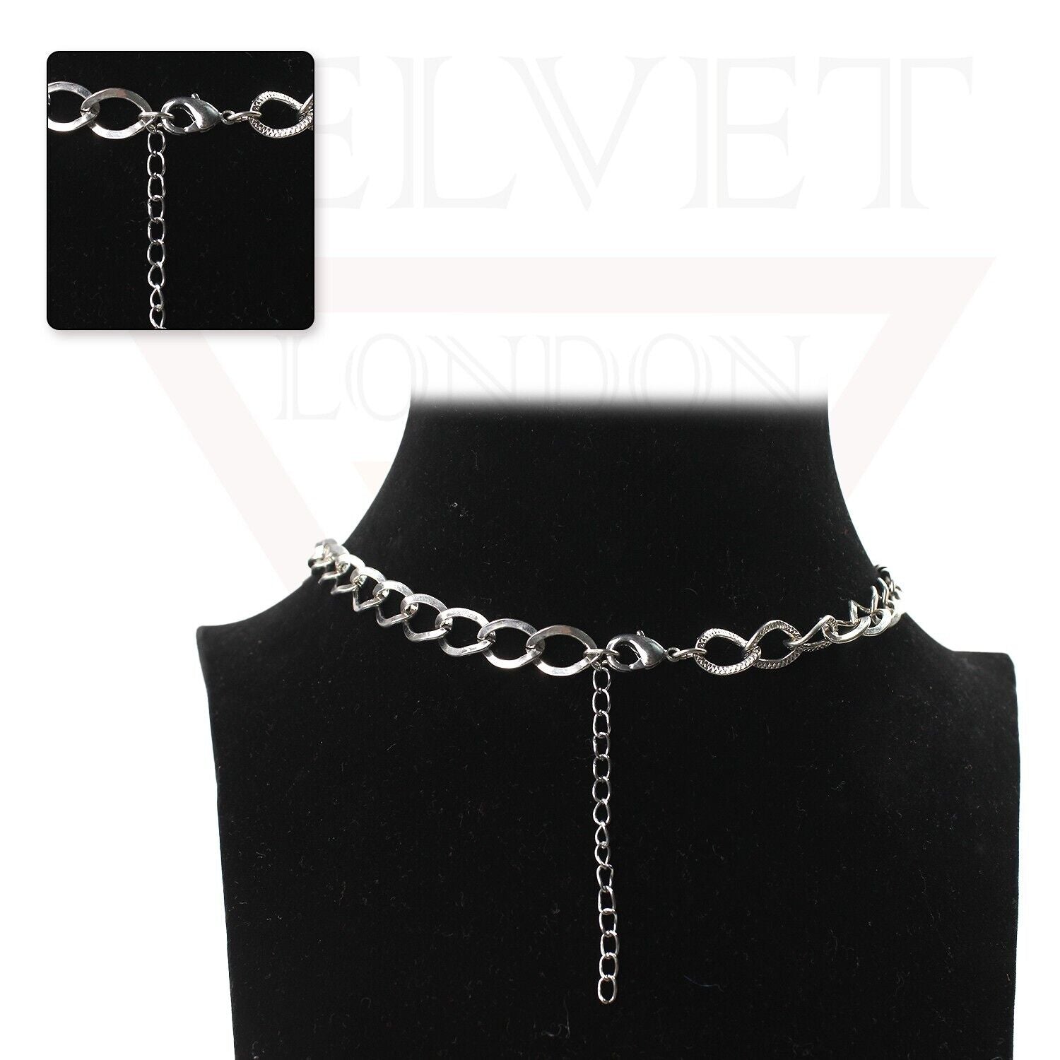 Beads Necklace Silver Chins Diamond With White Pearl Choker Partywear Jewellery