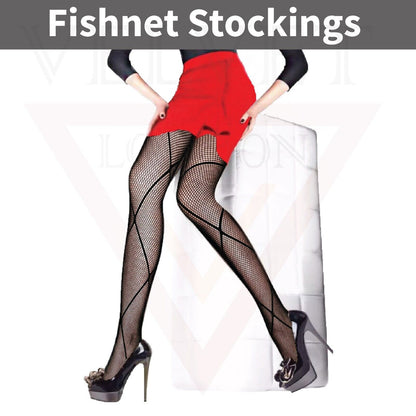Sexy  Sheer Fishnet Tights High Waist Mesh Pantyhose Patterned Stocking Black