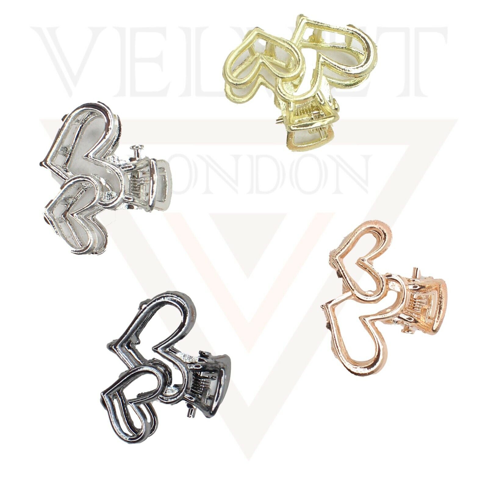 Tiny Hair Claw Clips Metal Mini Heart Hair Jaw Hair Clamp Non-slip Hair Barrette