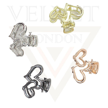 Tiny Hair Claw Clips Metal Mini Heart Hair Jaw Hair Clamp Non-slip Hair Barrette